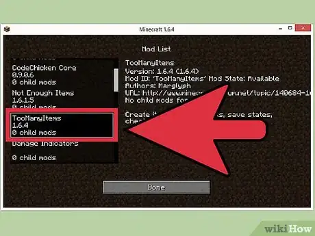 Image titled Install the "Too Many Items" Mod on Minecraft Step 5